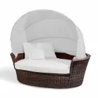 isla sofá de jardín relajante con Héctor hizo tejer a mano, de diseño moderno viadurini