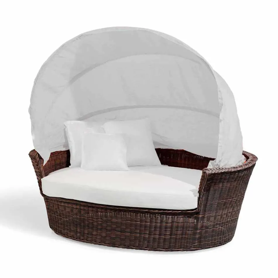 isla sofá de jardín relajante con Héctor hizo tejer a mano, de diseño moderno viadurini