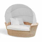 isla sofá de jardín relajante con Héctor hizo tejer a mano, de diseño moderno viadurini