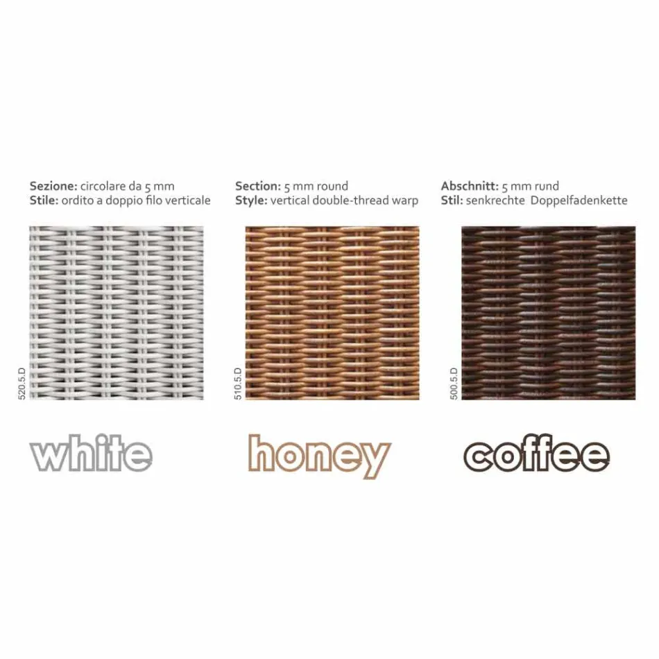 isla sofá de jardín relajante con Héctor hizo tejer a mano, de diseño moderno viadurini