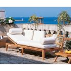 Sofá para exteriores - Tumbona en teca y WaProLace Made in Italy - Oracle viadurini