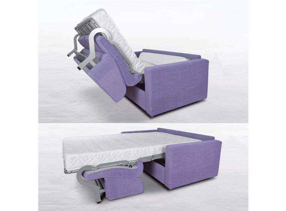 Sofá cama de 2 o 3 plazas en tela extraíble Made in Italy - Geneviev viadurini
