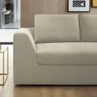 Sofá cama esquinero de diseño en tela beige Made in Italy - Ortensia viadurini