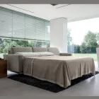 Sofá cama con península de metal y poliuretano Made in Italy - Folle viadurini