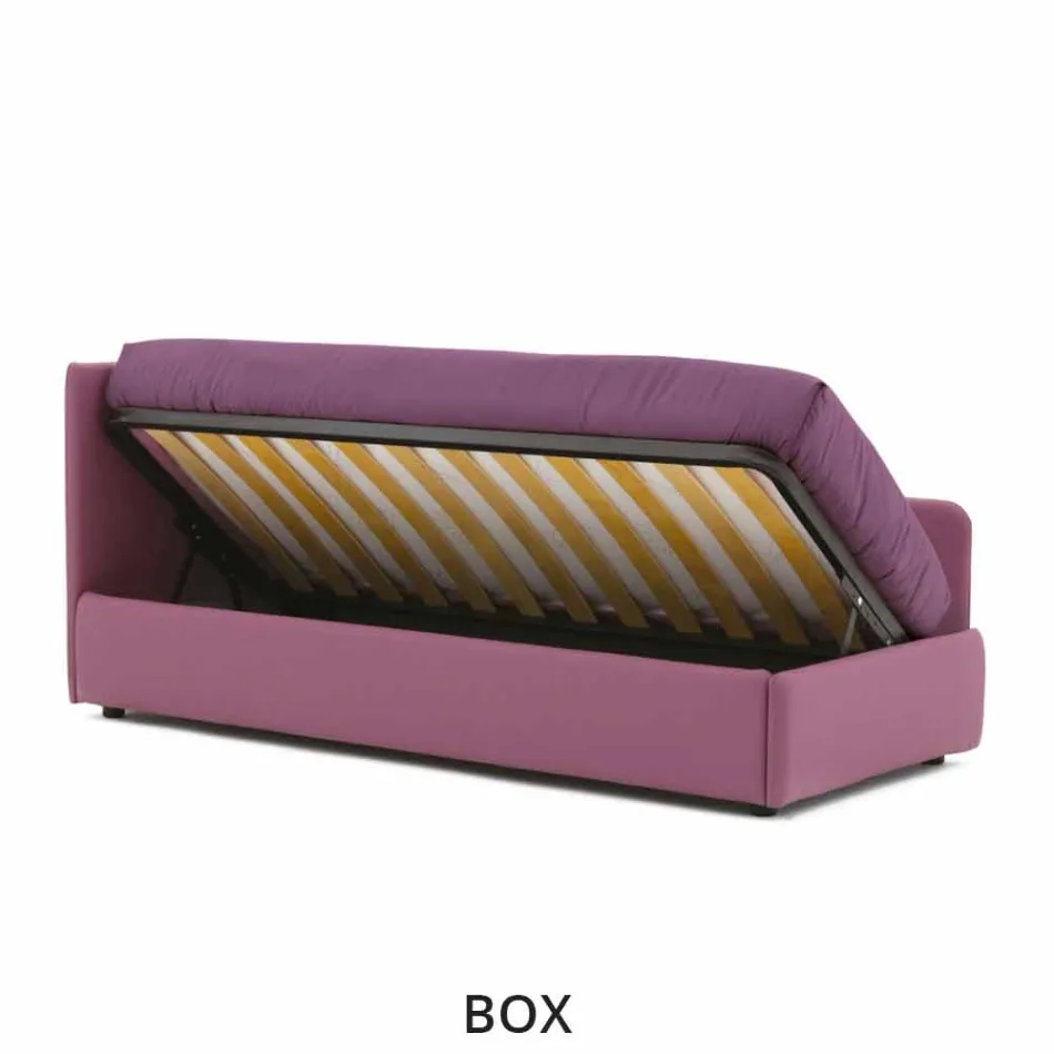 Sofá cama de diseño en polipiel extraíble Made in Italy - Rallo viadurini