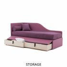 Sofá cama de diseño en polipiel extraíble Made in Italy - Rallo viadurini
