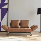 Sofá cama moderno Ghia by Innovation tapizado con patas cromadas viadurini