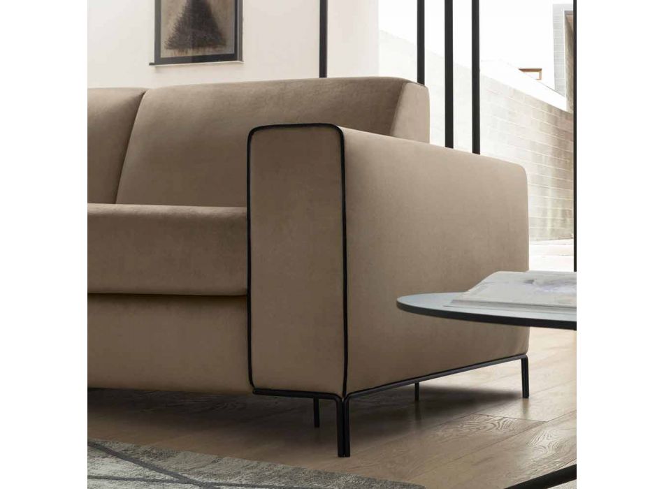 Sofá cama moderno de tela con patas de metal Made in Italy - Tulipano viadurini