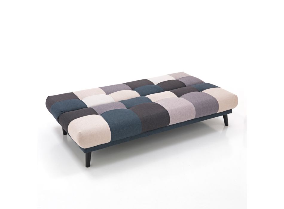 Sofá cama tapizado en tela - Cerio viadurini
