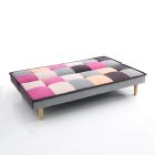 Sofá cama tapizado en tela multicolor - Carbono viadurini
