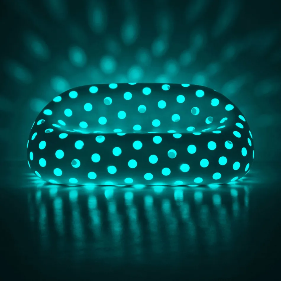 Sofá de exterior luminoso de polietileno con LED Made in Italy - Asso viadurini