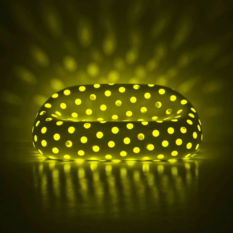 Sofá de exterior luminoso de polietileno con LED Made in Italy - Asso viadurini