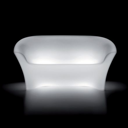 Sofá luminoso de exterior en polietileno con luz LED Made in Italy - Conda viadurini