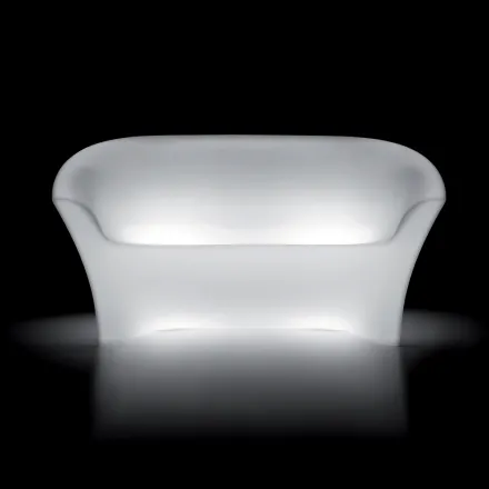 Sofá luminoso de exterior en polietileno con luz LED Made in Italy - Conda viadurini