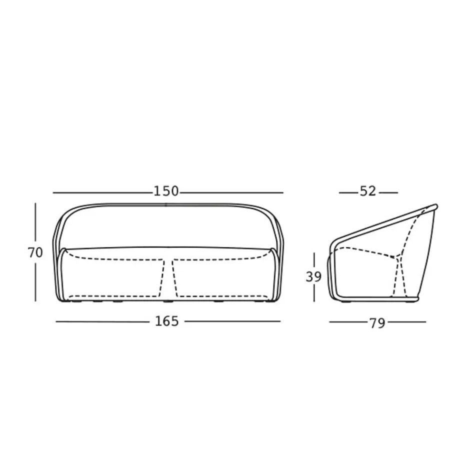 Sofá de jardín brillante de polietileno con LED Made in Italy - julio viadurini