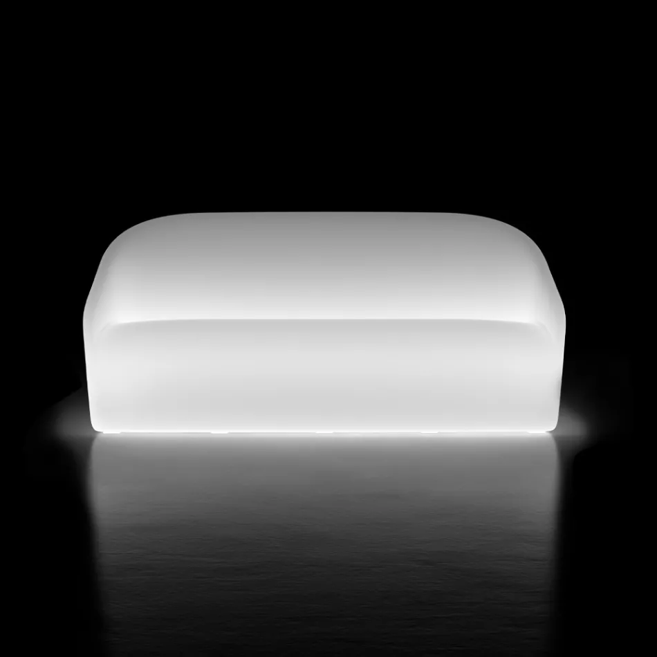 Sofá de jardín brillante de polietileno con LED Made in Italy - julio viadurini
