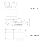 Saphir - Sofá modular moderno con base de cristal, fabricado en Italia. viadurini