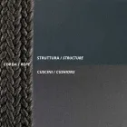 Sofá de exterior en acero varios tamaños y cojines incluidos Made in Italy - Bronn viadurini