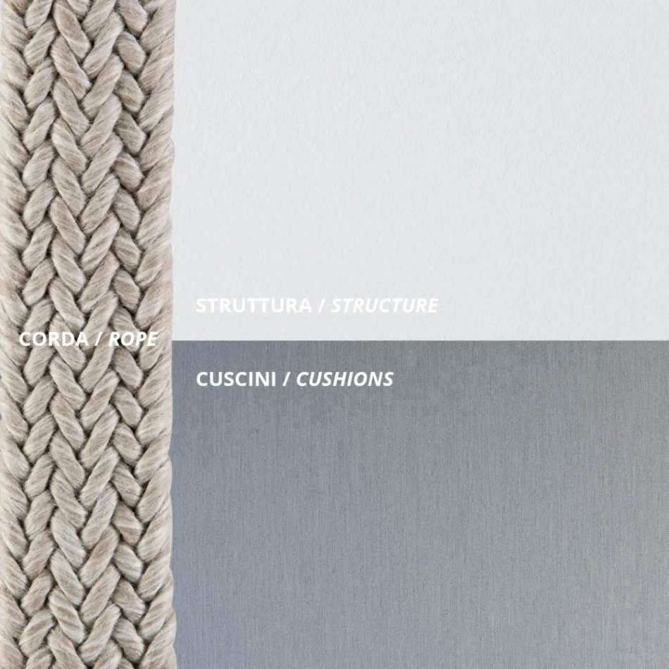 Sofá de exterior en acero varios tamaños y cojines incluidos Made in Italy - Bronn viadurini