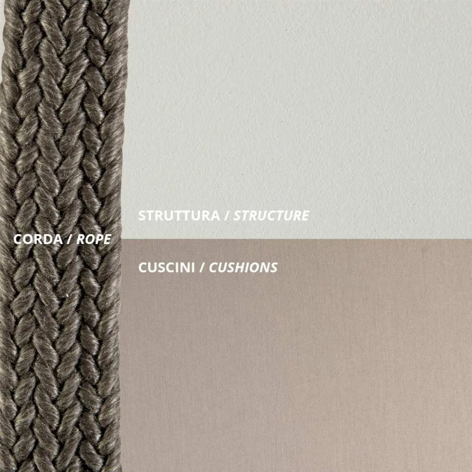 Sofá de exterior en acero varios tamaños y cojines incluidos Made in Italy - Bronn viadurini