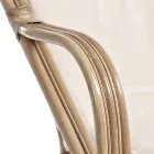 Sofá de exterior de 2 plazas para jardín en ratán con cojines blancos - Maurizia viadurini