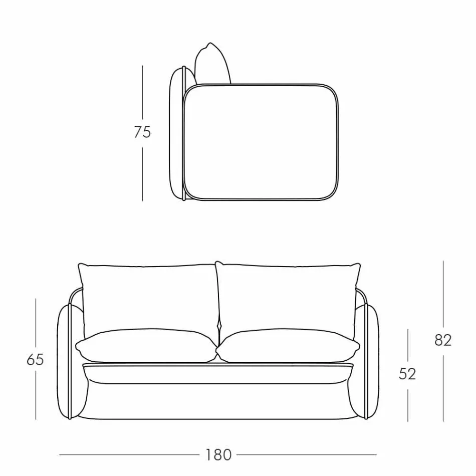 Sofá 2 plazas para exterior en tela o cuero - Mara by Slide viadurini