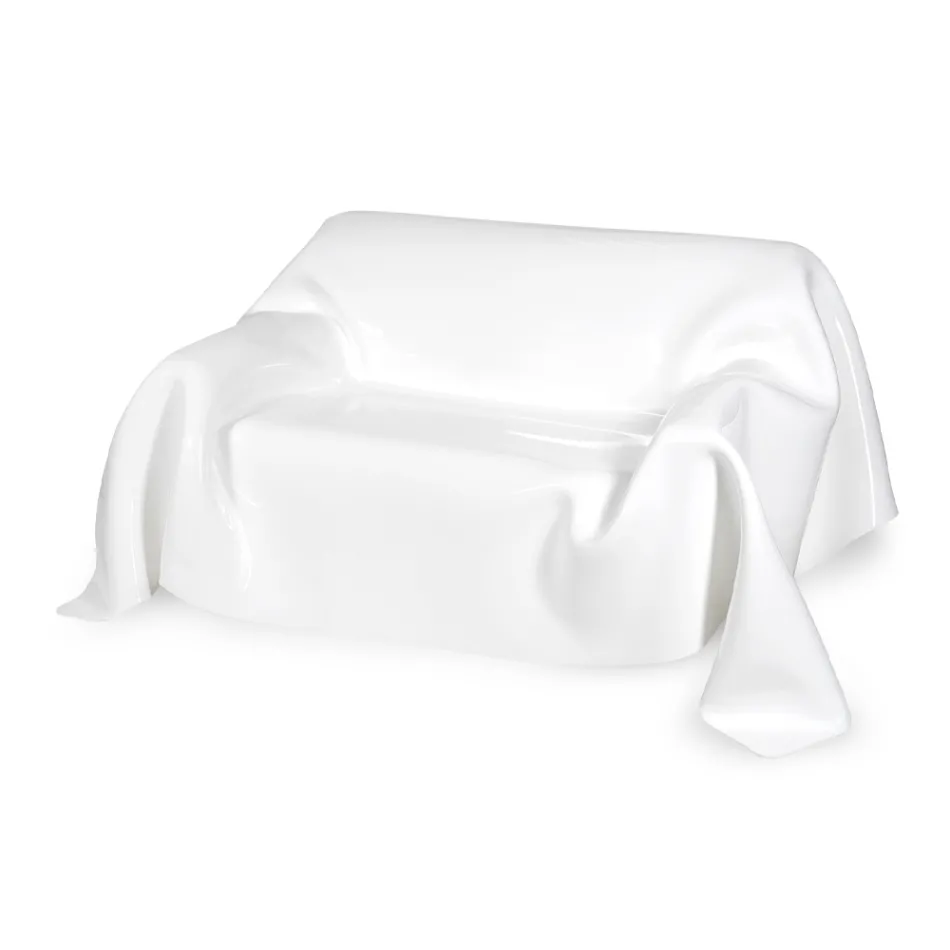 Sofá de plexiglás blanco o multicolor reciclable por dentro y por fuera - Jolly viadurini