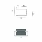 Sofá de relajación eléctrica de 2 plazas, 2 Lilia sillas eléctricas, hechas en Italia viadurini