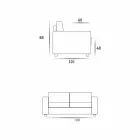 Tres plazas sofá moderno de cuero de diseño de imitación / tela hecha en Italia Mora viadurini