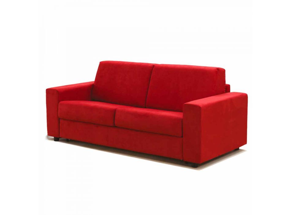 Tres plazas sofá moderno de cuero de diseño de imitación / tela hecha en Italia Mora viadurini