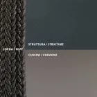 Mecedora de 2 plazas en metal y cuerda con asiento de tela Made in Italy - Mari viadurini