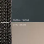 Mecedora de 2 plazas en metal y cuerda con asiento de tela Made in Italy - Mari viadurini