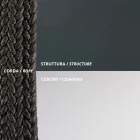 Mecedora de 2 plazas en metal y cuerda con asiento de tela Made in Italy - Mari viadurini