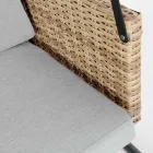 Columpio de exterior de 3 plazas en acero y reposabrazos de polirratán - Settle viadurini