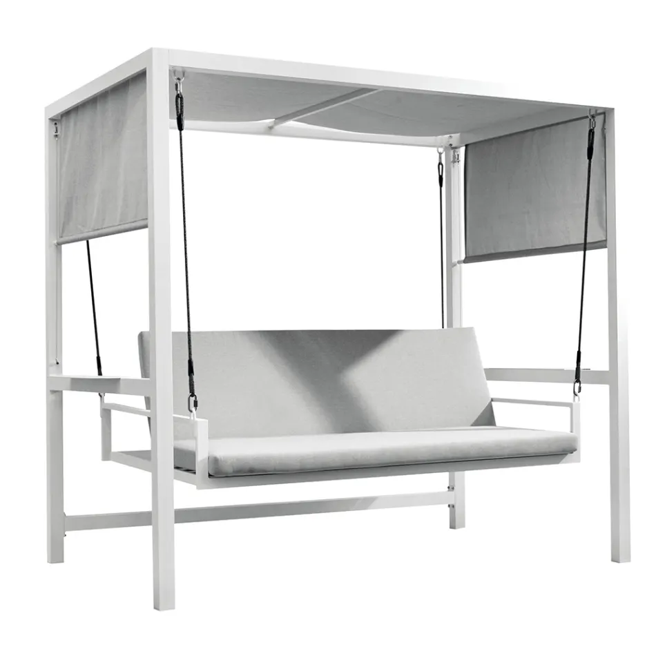 Columpio de jardín suspendido de aluminio pintado - Broccard viadurini