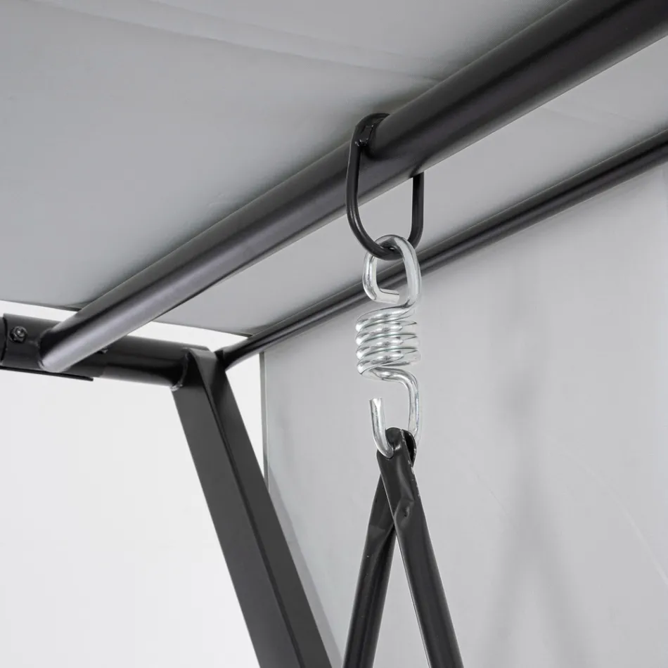 Columpio convertible en cama para el jardín en acero y tela - Recordemos  viadurini