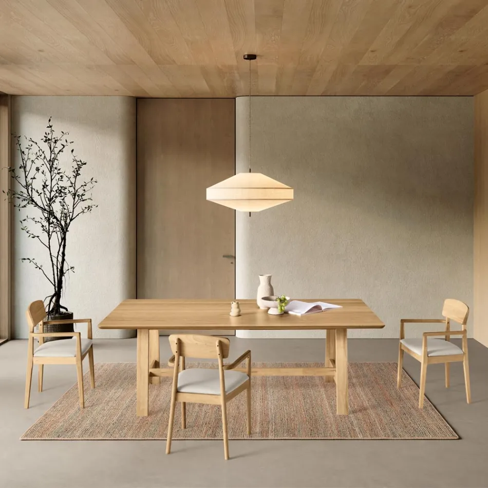 Dos sillas con estructura de madera ecológica y asiento acolchado de MDF - Loto viadurini