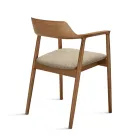 Dos sillas de madera de haya con asiento tapizado en tela bicolor - Dorian viadurini