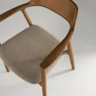 Dos sillas de madera de haya con asiento tapizado en tela bicolor - Dorian viadurini