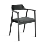 Dos sillas de madera de haya con asiento tapizado en tela bicolor - Dorian viadurini