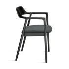 Dos sillas de madera de haya con asiento tapizado en tela bicolor - Dorian viadurini