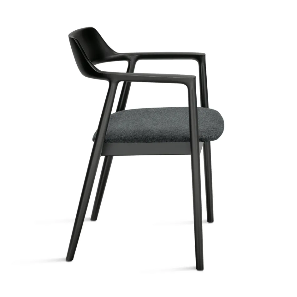 Dos sillas de madera de haya con asiento tapizado en tela bicolor - Dorian viadurini