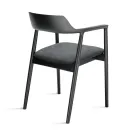 Dos sillas de madera de haya con asiento tapizado en tela bicolor - Dorian viadurini