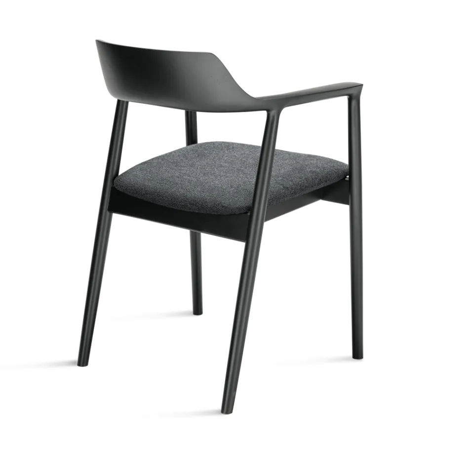Dos sillas de madera de haya con asiento tapizado en tela bicolor - Dorian viadurini