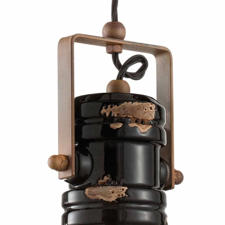 Foco de techo de diseño de época hechos de cerámica Carrie viadurini