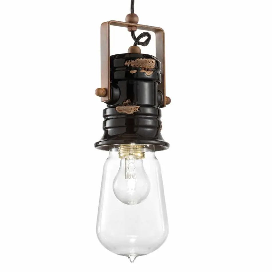 Foco de techo de diseño de época hechos de cerámica Carrie viadurini