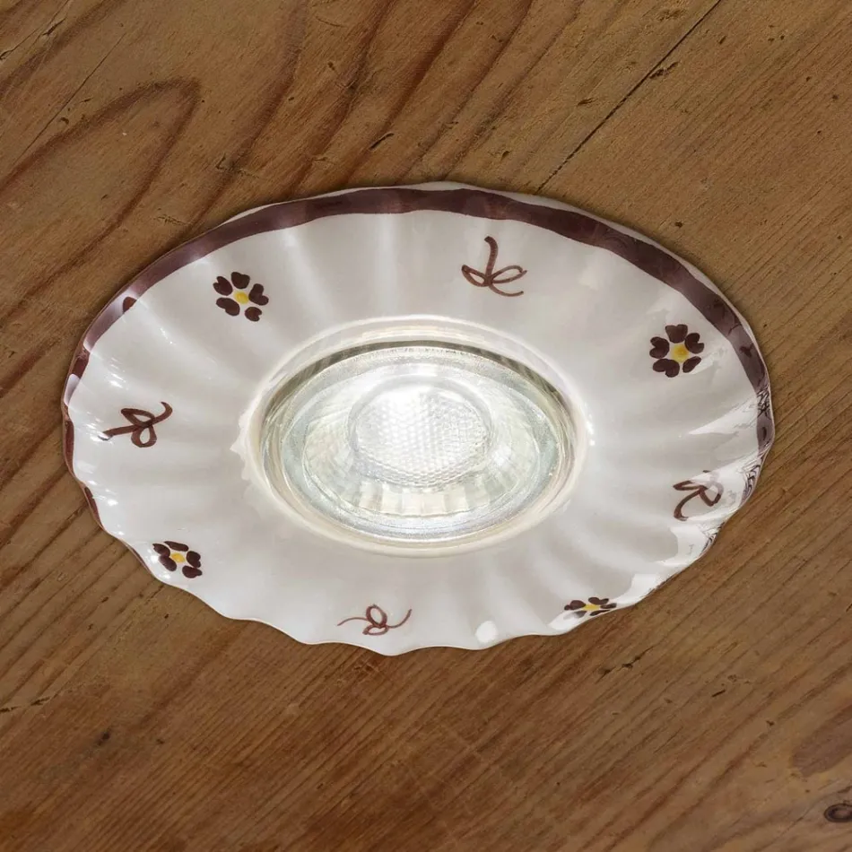 Foco empotrado redondo decorado de cerámica Ferroluce Pescara viadurini