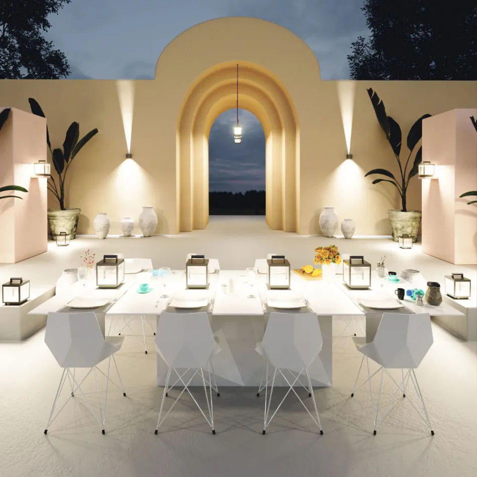 Foco LED Decorativo para Exterior en Aluminio Blanco o Corten - Bettina viadurini