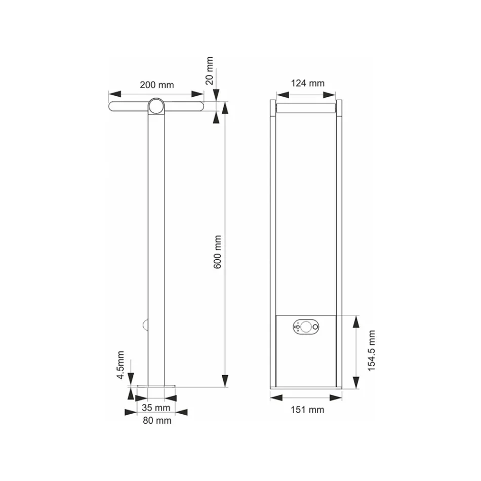 Foco LED Solar Exterior en Aluminio Blanco o Negro Mate - Agorio viadurini