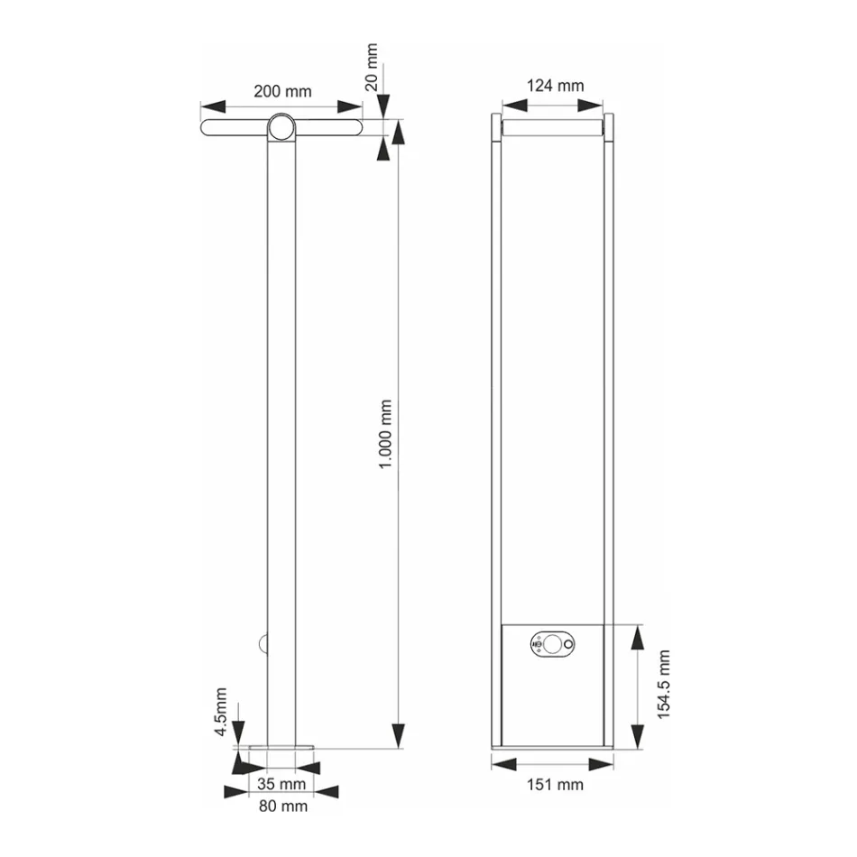 Foco LED Solar Exterior en Aluminio Blanco o Negro Mate - Agorio viadurini